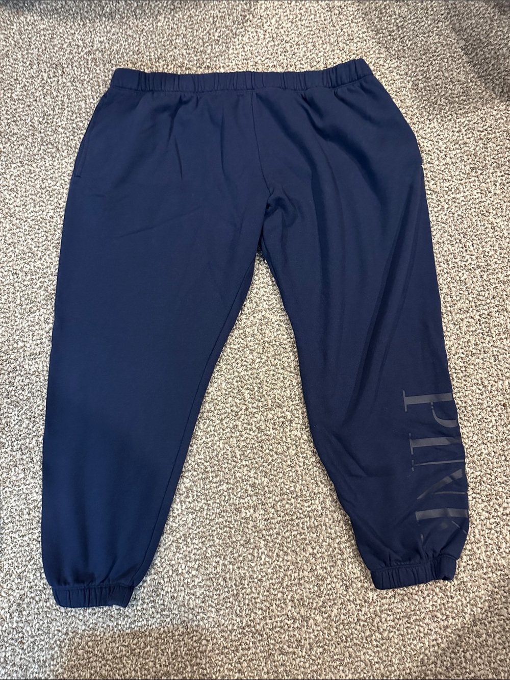 PINK Victoria's Secret Navy Track Joggers with Logo